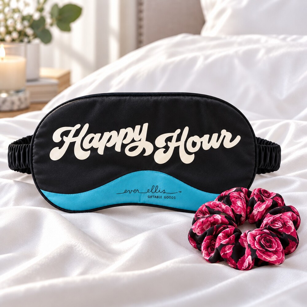 ★ NWT Ever Ellis Happy Hour Cooling Sleep Mask & Floral Scrunchie Set